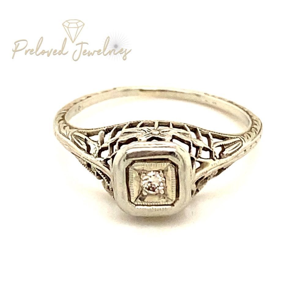 Vintage 18k Diamond Ring